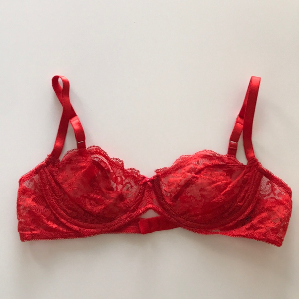 Lace Underwire Red Bra
